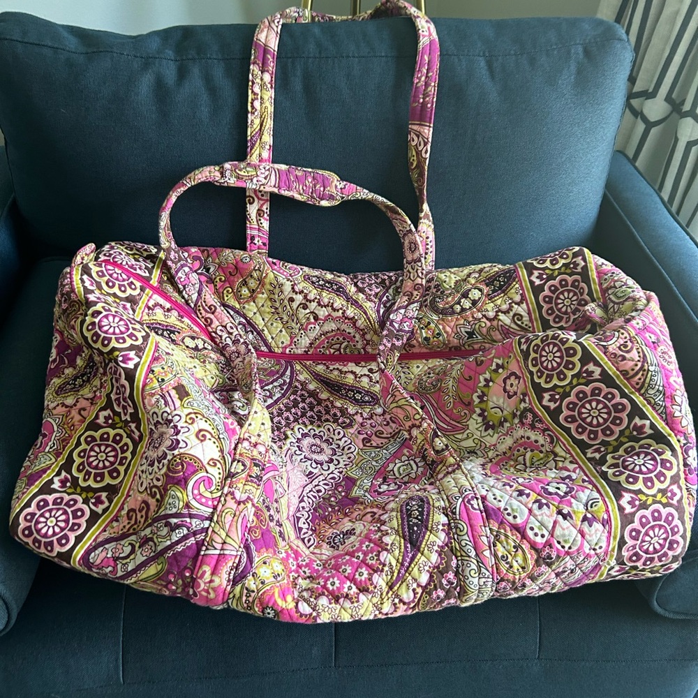 Vera Bradley Pink and Yellow Travel Bag